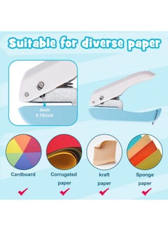 UCEC Handheld Hole Paper Punch Puncher For Craft Paper Tags Clothing Ticket Diy Scrapbook Tool, 1/4 Small Hole Puncher (2 Pack)  - Image 5