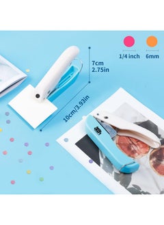 UCEC Handheld Hole Paper Punch Puncher For Craft Paper Tags Clothing Ticket Diy Scrapbook Tool, 1/4 Small Hole Puncher (2 Pack)  - Image 2