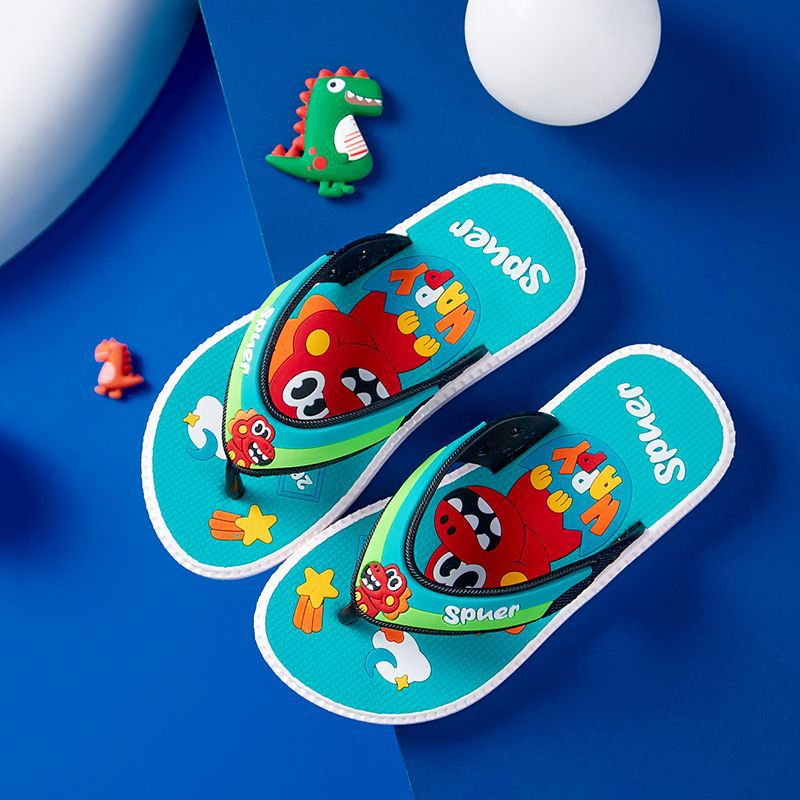 Kids Flip Flops Boys Girls Non-Slip Beach Sandals 6-12 Years Green 