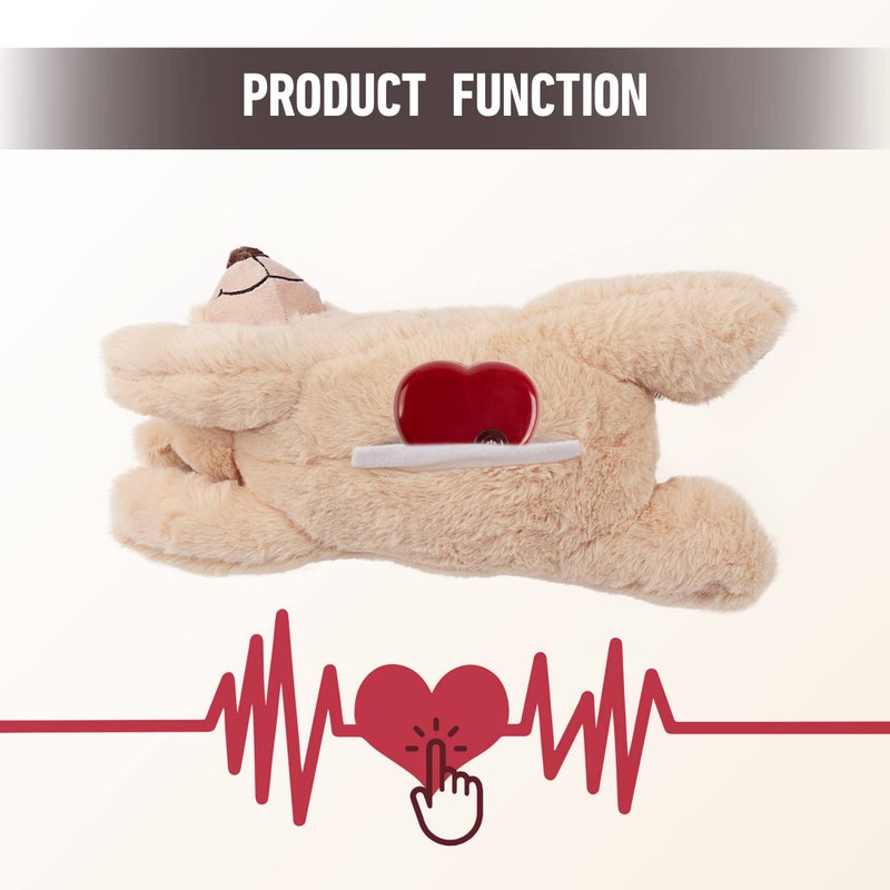 Pet Prime PetPrime Dog Plush Toy Heart Beat Puppy Plush Bear Toy with Warmer Bag Pet Soft Anxiety Puppy Relief Toy for Dogs Heart Beat Stuffed Animal Sleeping Buddy Anxiety Dog Toy - Image 4