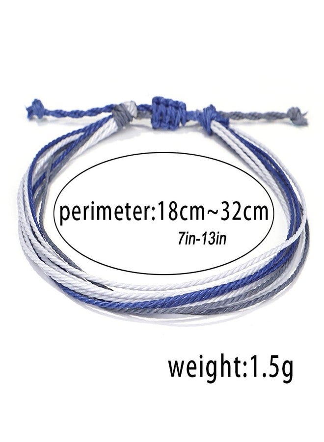 yfstyle 12Pcs Summer Beach Surfer Anklet Bracelets for Women Men Adjustable Handmade Waterproof Braided String Anklets Boho Woven Wave Ankle Bracelets Beach Jewelry - Image 4