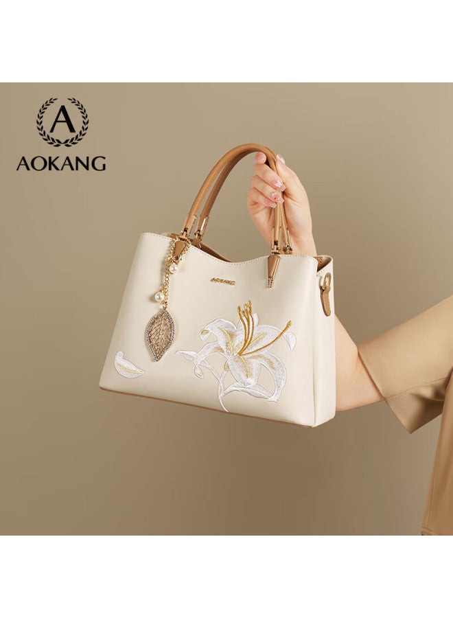 Aokang Women's Handbag, Trendy Luxury Embroidered Tote Bag, Commuter Crossbody Shoulder Bag, Birthday And New Year Gift For Mom Or Wife - Image 3