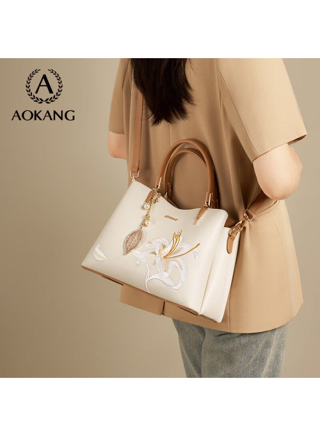 Aokang Women's Handbag, Trendy Luxury Embroidered Tote Bag, Commuter Crossbody Shoulder Bag, Birthday And New Year Gift For Mom Or Wife - Image 2