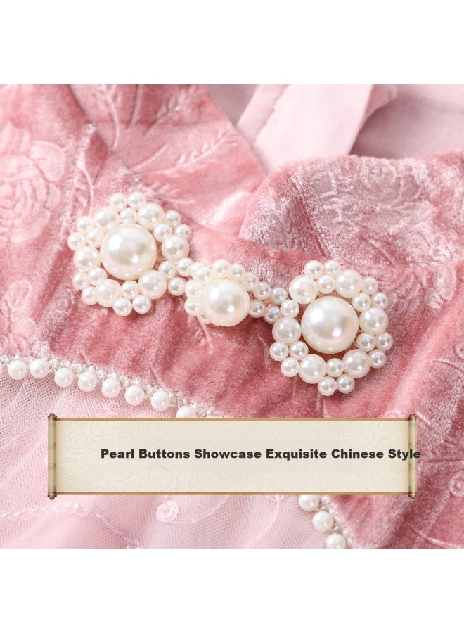 Yeehoo Girls Hanfu Dress Children's Clothing New Chinese Style National Fashion Party Dress Spring Gray Pink Size 110 - Image 5