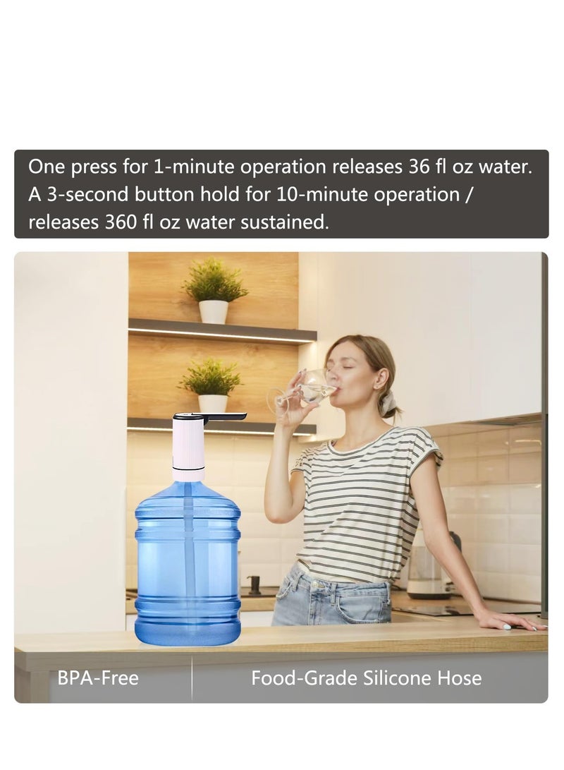 Excefore Electric Water Bottle Pump, Drinking Water Dispenser, Universal Water Pump for 5 Gallon Water Jugs Bottles, Portable Water Dispenser for Home Office Camping - Image 4