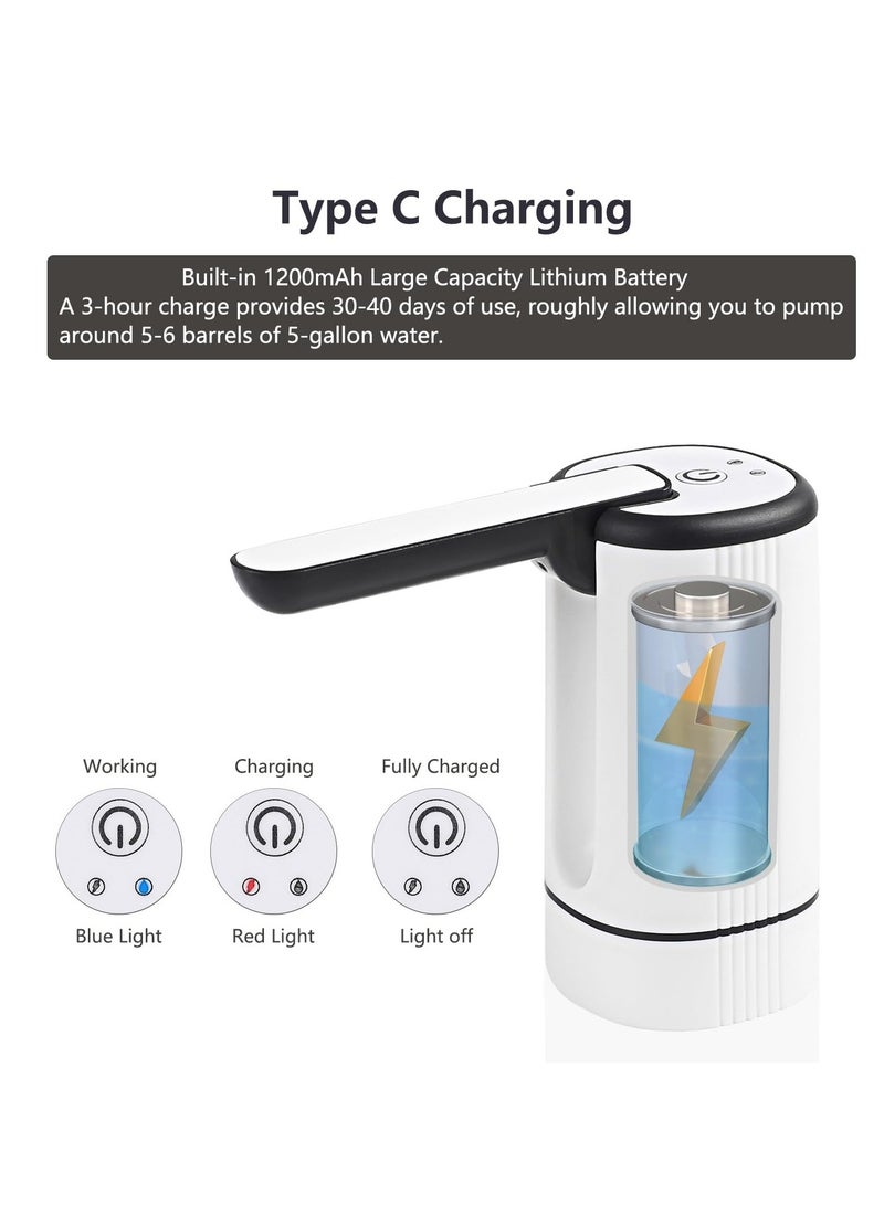 Excefore Electric Water Bottle Pump, Drinking Water Dispenser, Universal Water Pump for 5 Gallon Water Jugs Bottles, Portable Water Dispenser for Home Office Camping - Image 2