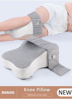 DUNISO Knee Pillow for Side Sleepers, Memory Foam Leg Pillow for Sleeping, Ergonomic Side Sleeping Pillows with Removable and Washable Cover, Leg Positioner Pillows for Sciatica Relief, Back, Leg, Hip, Pregnancy and Joint Pain  - Image 1