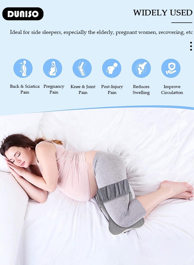 DUNISO Knee Pillow for Side Sleepers, Memory Foam Leg Pillow for Sleeping, Ergonomic Side Sleeping Pillows with Removable and Washable Cover, Leg Positioner Pillows for Sciatica Relief, Back, Leg, Hip, Pregnancy and Joint Pain - Image 3