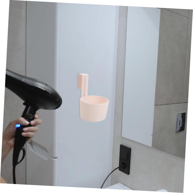 Wall Mounted Hair Dryer Holder No Drill Installation Compact Bathroom Storage Rack - Image 3