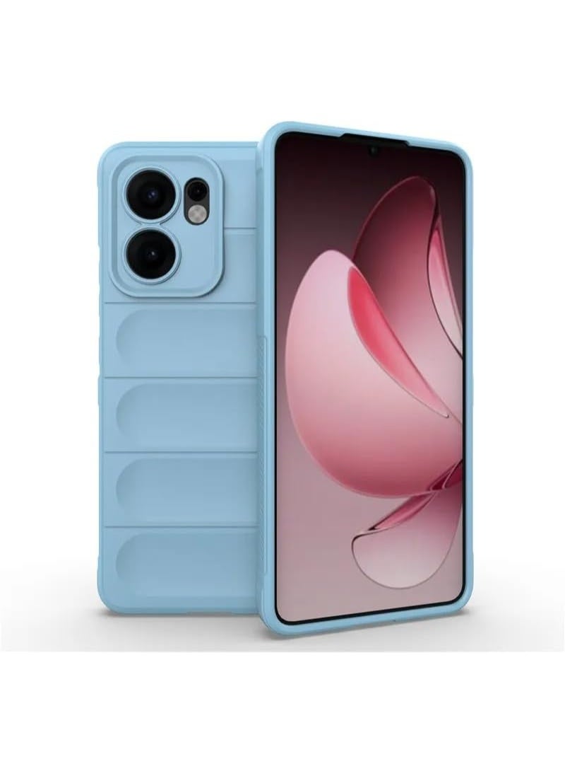 Premium Protection Back Silicone Case Compatible with Oppo Reno 13F Magic Shield Shockproof Case with Camera Protection (Baby blue)