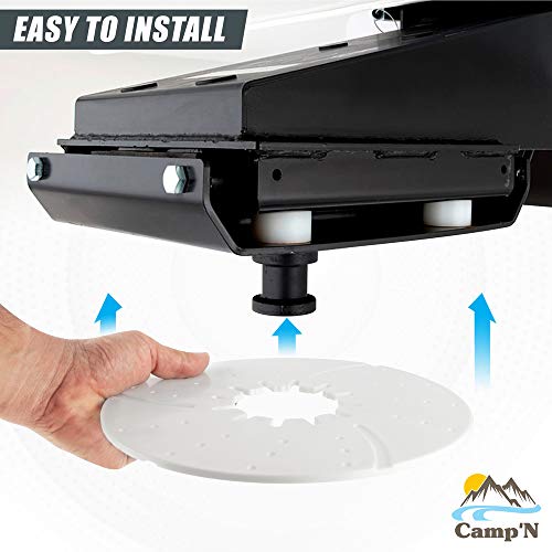 Camp'N 5th Wheel Lube Plate (White) Press On Fifth Wheel Lube Plate 10 Inch – Extend Hitch Life with Our 5th Wheel Accessories - Image 3