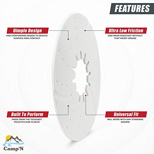 Camp'N 5th Wheel Lube Plate (White) Press On Fifth Wheel Lube Plate 10 Inch – Extend Hitch Life with Our 5th Wheel Accessories - Image 4