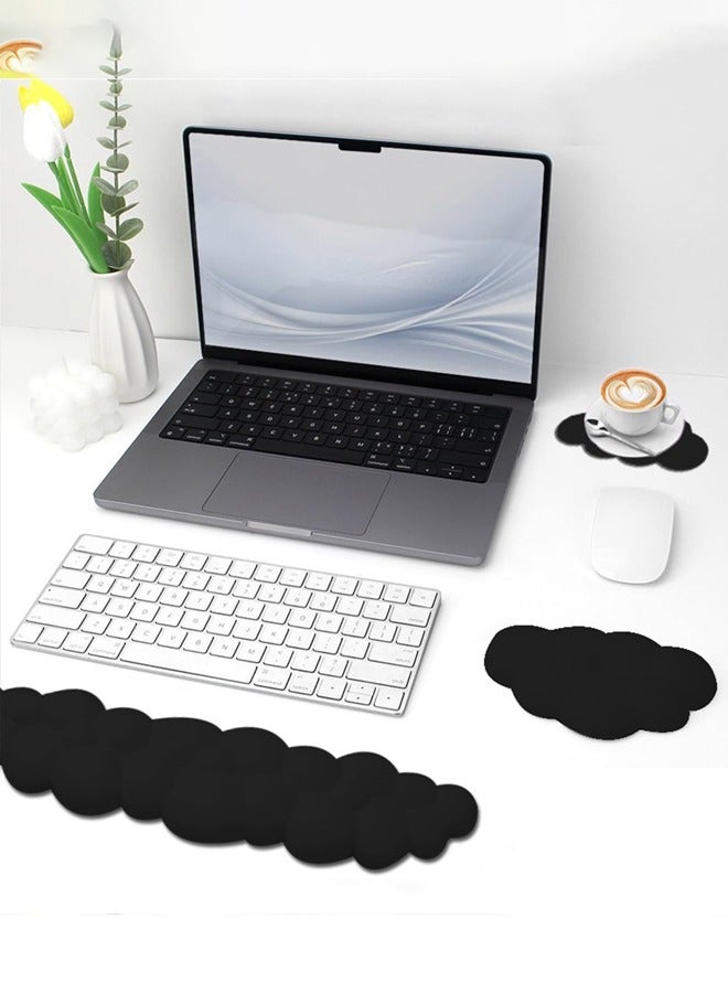 Keyboard Cloud Wrist Rest, Mouse and Keyboard Wrist Rest Set, PU Memory Foam Non-Slip Cloud Wrist Rest, Soft and Elastic, Can Relieve Typing Pain, Ergonomic Wrist Support for Office/Computer/Laptop - Image 1