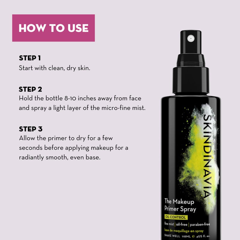 Skindinavia Oil Control Makeup Primer and Finishing Spray â€“ Shine-Reducing, Pore-Minimizing, Sweat-Resistant Formula for Long-Lasting Wear (2 x 4 fl oz) - Image 3