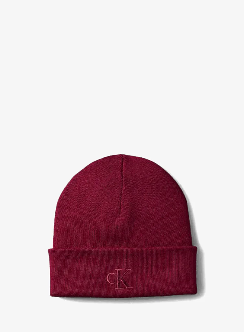 CALVIN KLEIN Logo Fine Rib Beanie