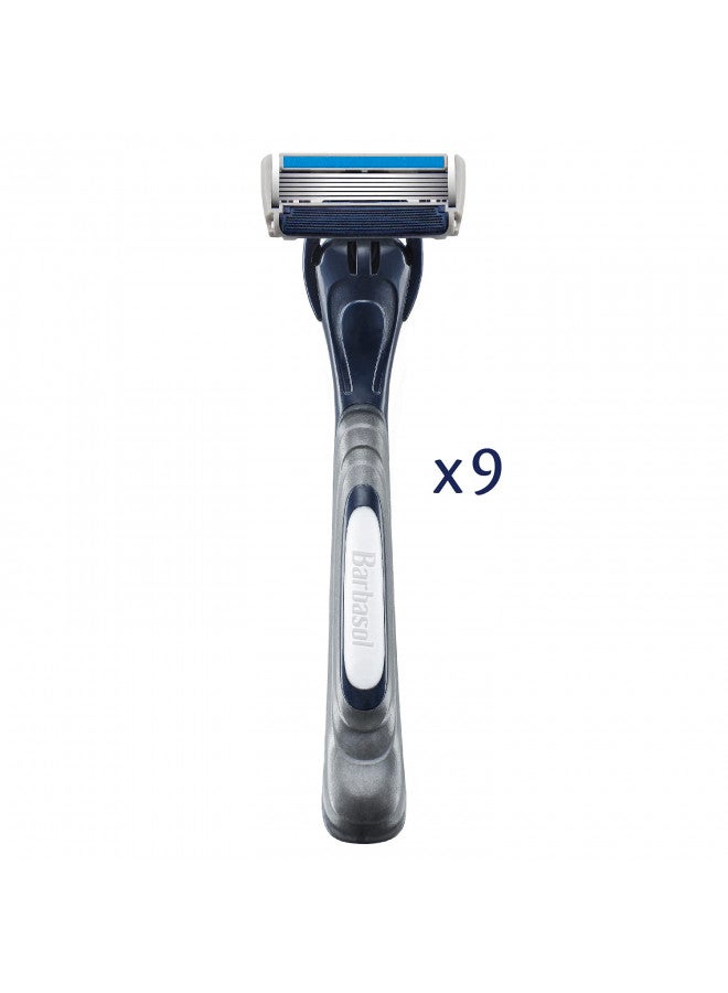 Barbasol Ultra 6 Plus Premium Disposable Razor Value Pack Bundle (3 Packs/9 Total Razors) - Image 4