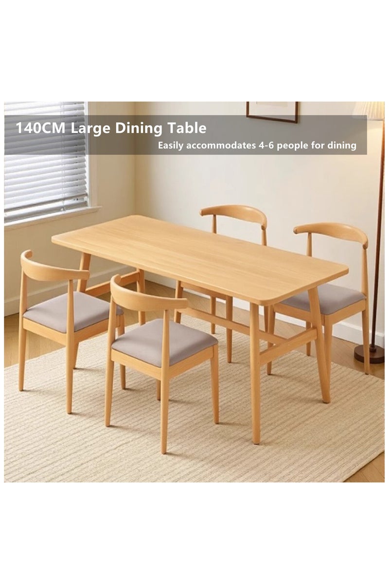 HXDream Modern Dining Table,140*60*74cm dining table,Suitable for Kitchen,Dining Room,Living Room（wood color） - Image 2