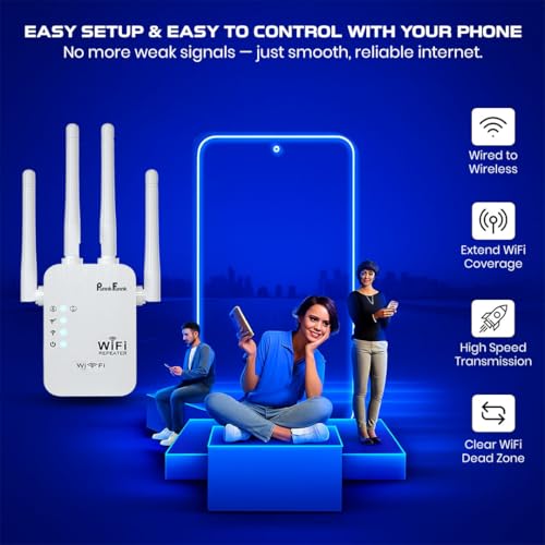 PunnkFunnk 300Mbps WiFi Range Extender | 2.4GHz Signal Booster & Repeater | 10m Coverage, Connect Upto 10 Devices | Router & Access Point with Dual LAN Ports - Image 5