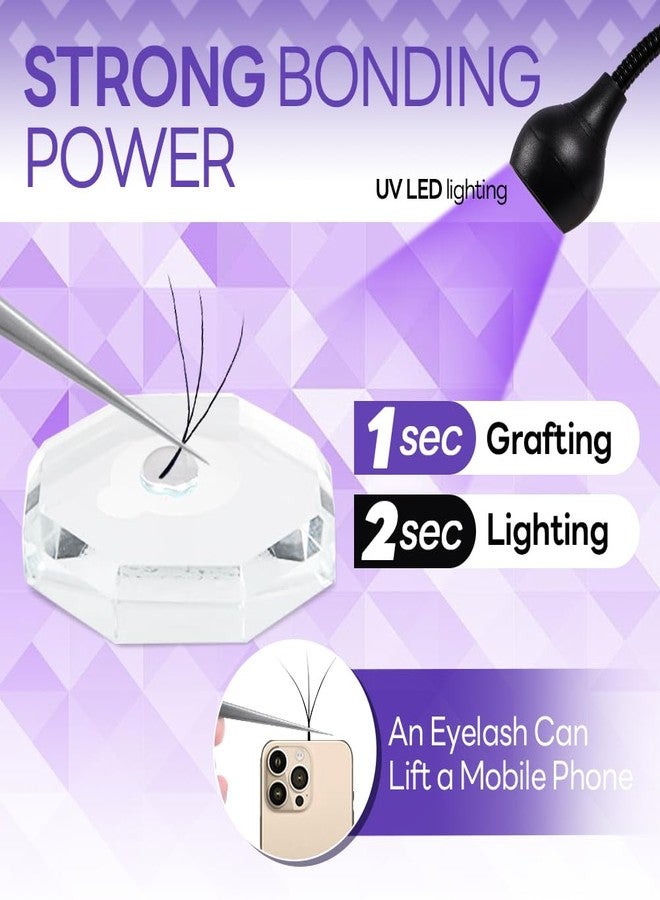 ARISON LASHES UV Eyelash Extension Glue 1 Sec Dry Waterproof Strong Bond (UV Light REQ.) for Eyelash Extensions -Ultra Violet Lash Cure Gel Glue for Professional Use Only(3ML) - Image 4