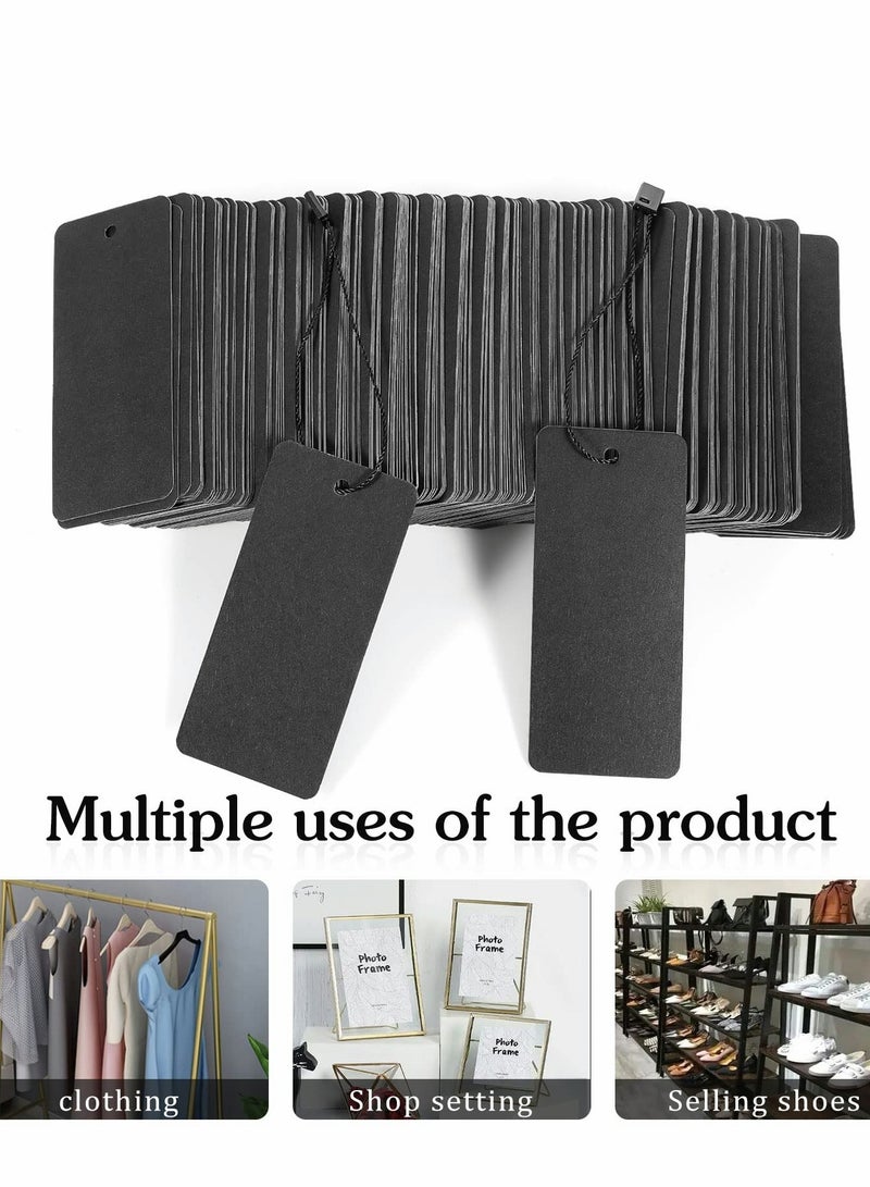 KASTWAVE Hang Tag String, 200 Pcs Black Gift Tags with String Large Price Tags with Black Hang Tag String Kraft Paper Gift Tags Product Tags for Price Tags, Clothes, Gift Bags, Easy and Fast to Attach - Image 3