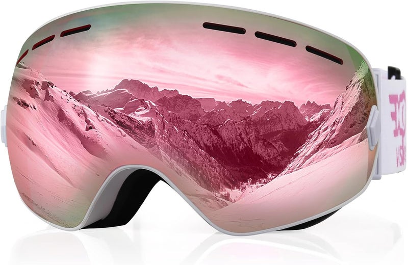 EXP VISION Snowboard Ski Goggles Men Women Youth, Anti Fog OTG Winter Snow Goggles Spherical Detachable Lens - Image 1