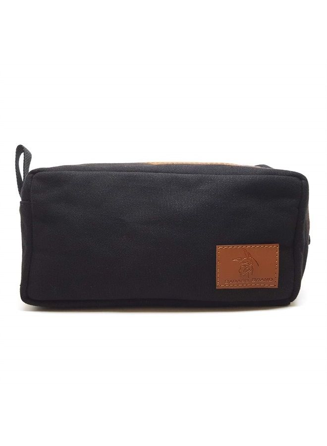 Badass Beard Care 's Badass Canvas Travel Bag - Waxed Canvas and Leather with Custom Padded Pockets - Image 2