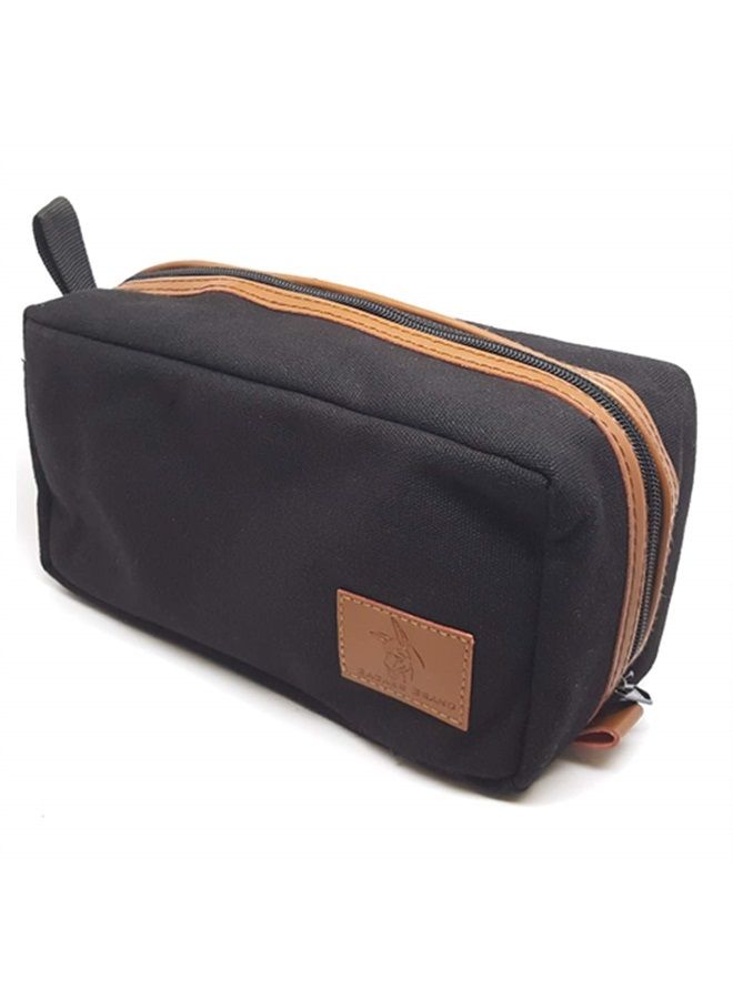 Badass Beard Care 's Badass Canvas Travel Bag - Waxed Canvas and Leather with Custom Padded Pockets - Image 1