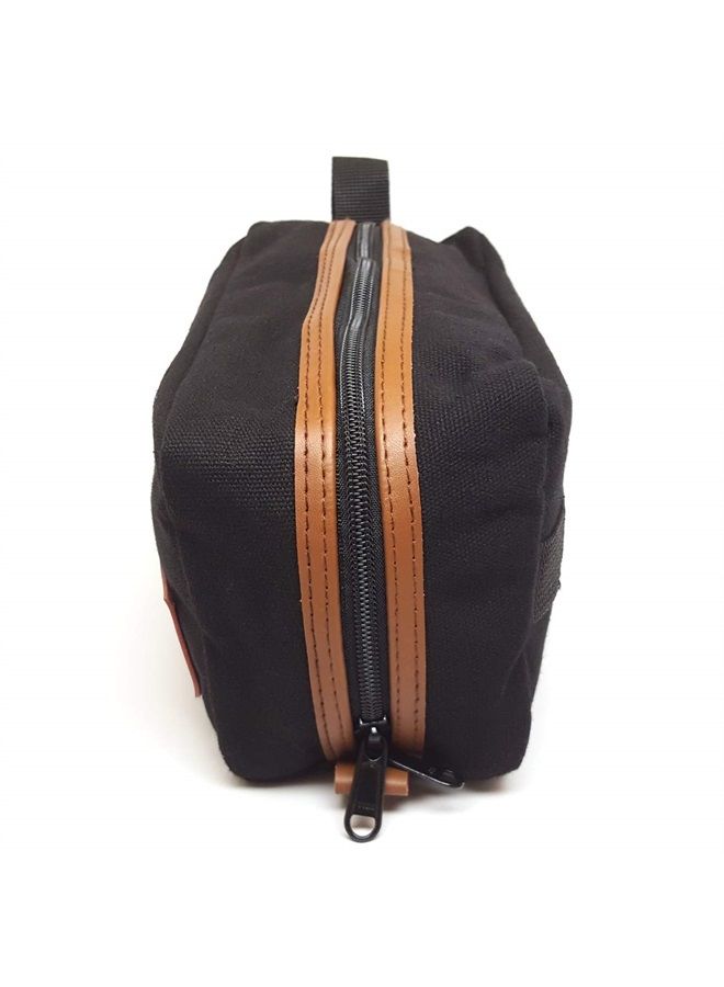 Badass Beard Care 's Badass Canvas Travel Bag - Waxed Canvas and Leather with Custom Padded Pockets - Image 3