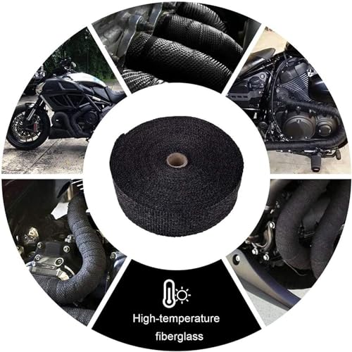 Pivalo PVUSWB1 Bike Exhaust Universal Silencer Wrap Heat Shield Protector with Clip Compatible for Classic Electra Standard Bullet (Black, 3 Mtr) - Image 4