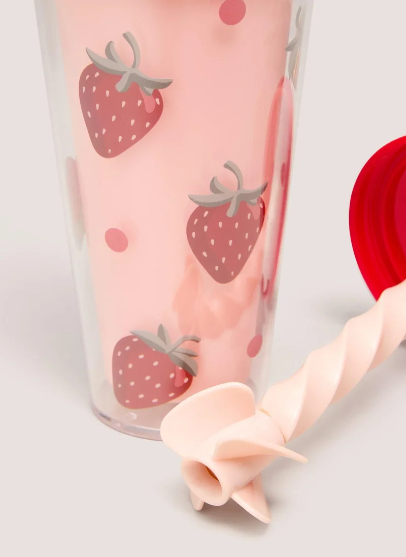 Matalan Twisty Strawberry Straw Cup Pink