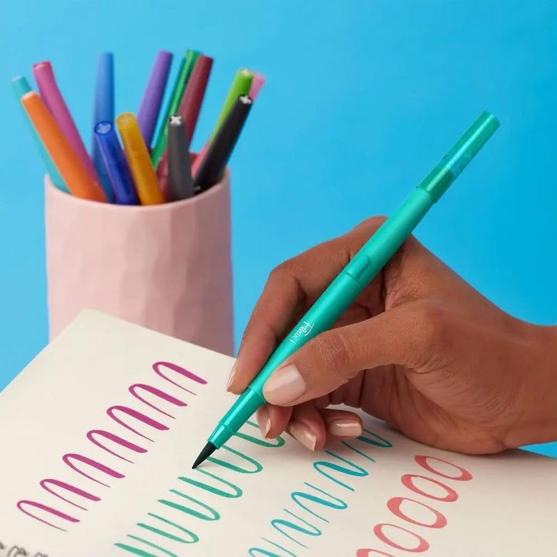 Paper Mate Flair Felt Tip Pens, 24 Vibrant Colors, Medium Point 0.7mm, 4 Unique Styles, No-Bleed Ink for Students and Teachers - Image 3