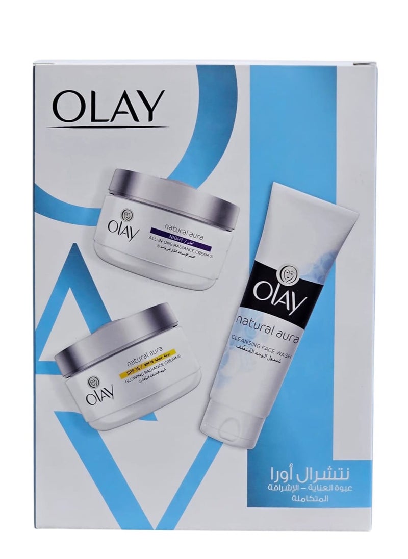 Olay Olay Naturalaura  Box + 50g Day Cream + 50g Night Cream + 100ml Cleansing Wash 