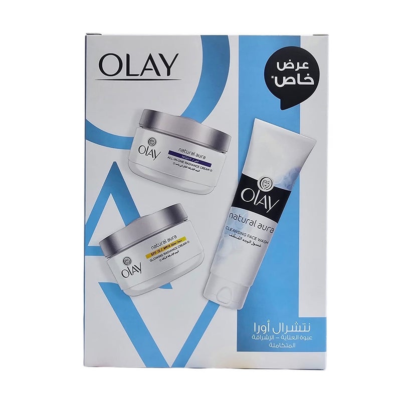 Olay Naturalaura  Box + 50g Day Cream + 50g Night Cream + 100ml Cleansing Wash