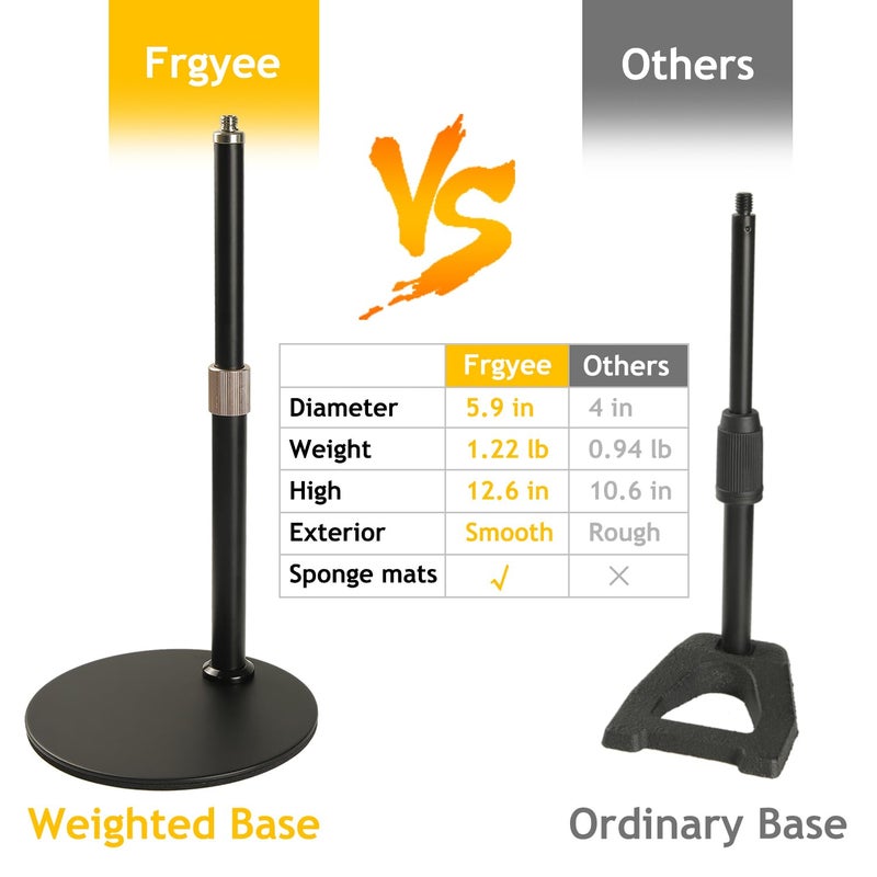 Frgyee Audio Technica Mic Stand with Shock Mount Foam Windscreen, AT2020 Microphone Stand with Pop Filter Shockmount for Audio Technica AT2020 AT2020USB+ AT2035 ATR2500 Condenser Microphone - Image 5