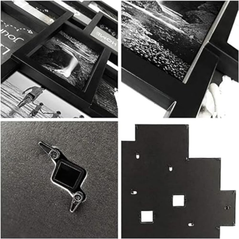 إطار صور مجمع، إطار صور متعدد للتعليق على الحائط، مقاس 10.16 × 15.24 سم لـ 10 صور، عرض إطار صور متعدد للجدار معرض شخصي لديكور المنزل - Image 3