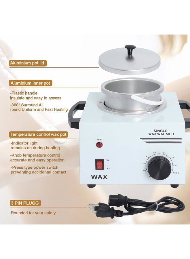 Podoy Wax Warmer for Hair Removal, Professional Single Wax Warmer Pot Melter, Adjustable Temperature, Compact and Portable, SPA Salon Equipment, 14 Ounce - Image 2