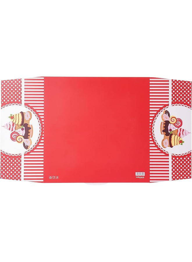 هوت باك علبة كيك ٥٠ قطعة، أحمر/أبيض - Image 3