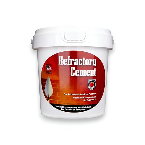 Meeco's Red Devil 610 Refractory Cement - Pre-Mixed Fiber-Reinforced High-Temp Silicate Mortar for FireBrick & Masonry Joints - Withstands Temperatures Up to 3000°F (0.5 Gallon) - Made in The USA - Image 3