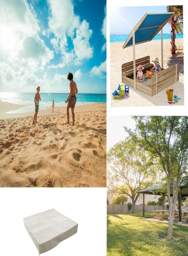 DUSTYPROTE Kids Sandbox Cover 60x60 Inch, Heavy Duty 420D Oxford Waterproof Sand Pit Protector with Buckles, Windproof Dustproof Outdoor Sandbox, Khaki - Image 5