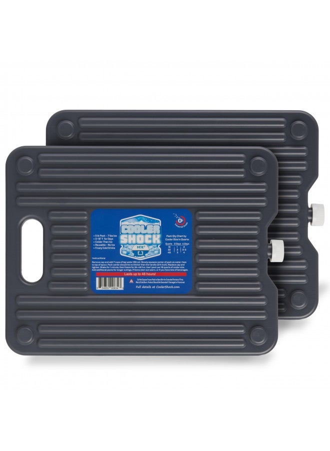 Cooler Shock Cooler Shock Ice Packs for Cooler - 2 Reusable, Long Lasting, Cold Freezer Packs for Coolers, Lunch Bags & Totes to Keep Food Fresh - Gray - Image 1
