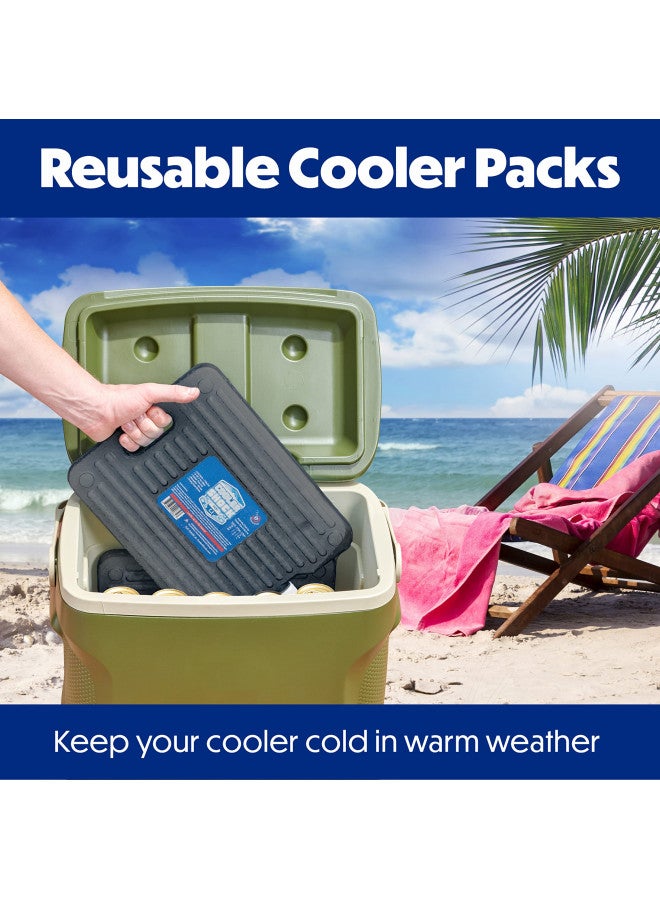 Cooler Shock Cooler Shock Ice Packs for Cooler - 2 Reusable, Long Lasting, Cold Freezer Packs for Coolers, Lunch Bags & Totes to Keep Food Fresh - Gray - Image 5