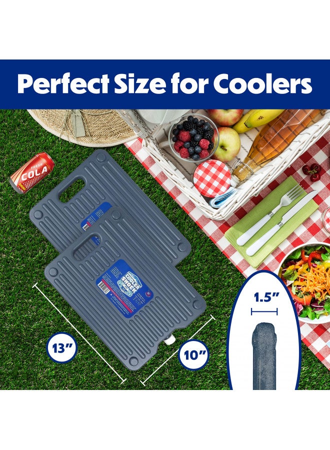 Cooler Shock Cooler Shock Ice Packs for Cooler - 2 Reusable, Long Lasting, Cold Freezer Packs for Coolers, Lunch Bags & Totes to Keep Food Fresh - Gray - Image 3