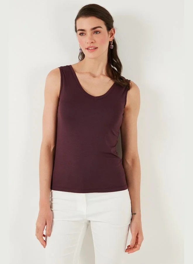 Lela Lela Thick Strapped V-Neck Blouse Women's Blouse 5864384