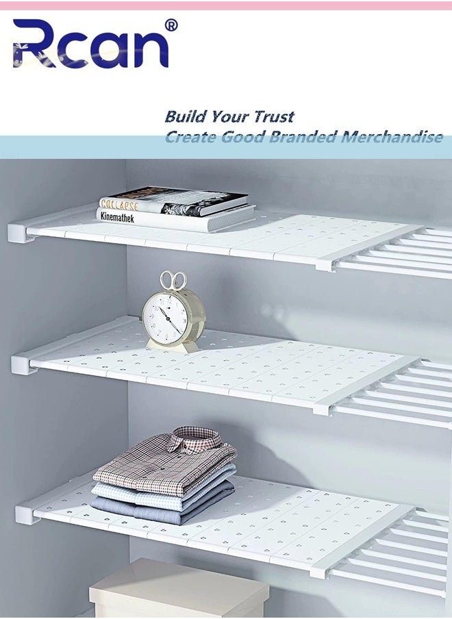 Rcan Expandable Closet Shelf Adjustable Closet Tension Shelf and Rod Cabinet Divider Separator Telescopic Storage Rack for Wardrobe Cupboard Kitchen Bathroom Space Saving Divider (38-60cm)  - Image 1
