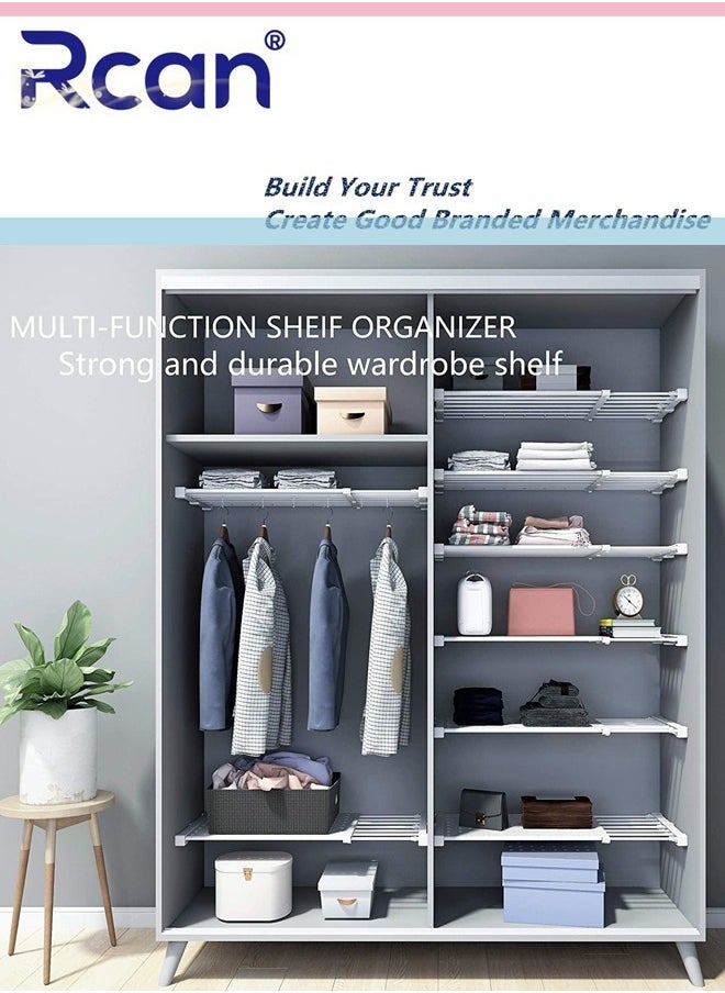 Rcan Expandable Closet Shelf Adjustable Closet Tension Shelf and Rod Cabinet Divider Separator Telescopic Storage Rack for Wardrobe Cupboard Kitchen Bathroom Space Saving Divider (38-60cm)  - Image 4
