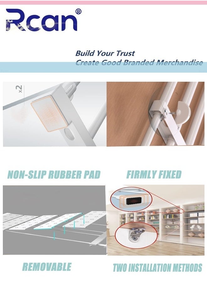 Rcan Expandable Closet Shelf Adjustable Closet Tension Shelf and Rod Cabinet Divider Separator Telescopic Storage Rack for Wardrobe Cupboard Kitchen Bathroom Space Saving Divider (38-60cm)  - Image 5