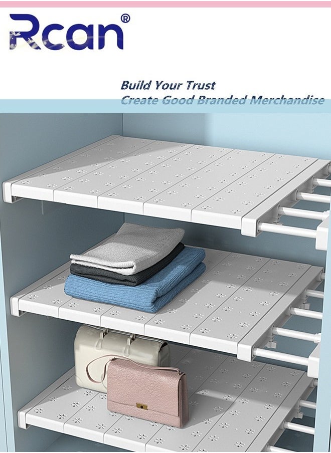 Rcan Expandable Closet Shelf Adjustable Closet Tension Shelf and Rod Cabinet Divider Separator Telescopic Storage Rack for Wardrobe Cupboard Kitchen Bathroom Space Saving Divider (38-60cm)  - Image 2