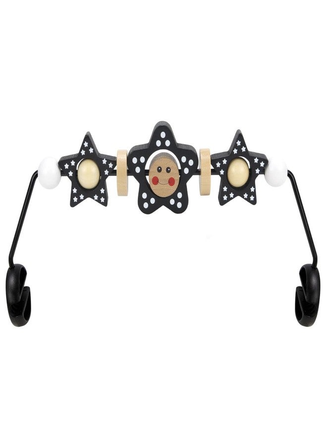 seeykey Bouncer Toy Bar, Wooden Baby Bouncer Toy Bar Compatible with Baby Bjorn Bouncer, 360°Rotating Baby Sensory Toy, Exciting Design for Curious Babies (Black and White Flower) - Image 1