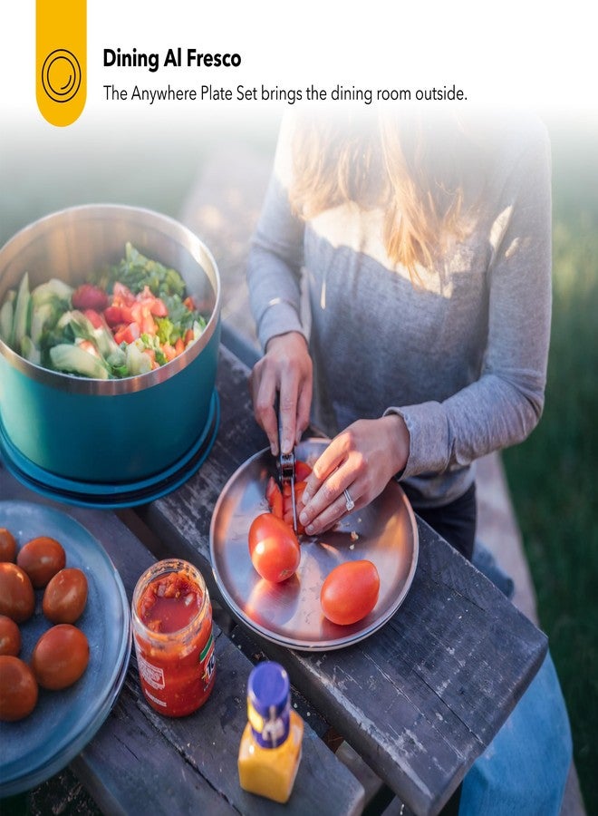 RTIC طقم أطباق RTIC Anywhere من الفولاذ المقاوم للصدأ، قطعتان، قابلة للتكديس، أدوات مائدة خارجية متينة، آمنة للغسل في غسالة الأطباق، لون جرافيت - Image 2