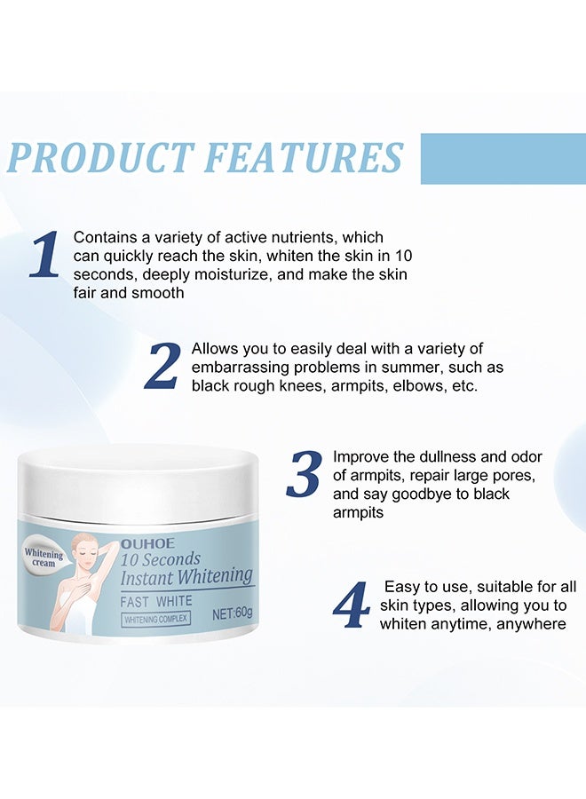 OUHOE 10 Seconds Instant Whitening Blossom  Underarm Beauty Cream: Fresh Care, Radiant Skin Confidence - Image 4